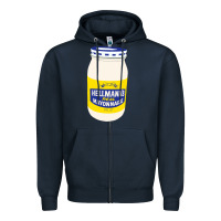 Navy Mayonnaise Zipper Hoodie - Craftify