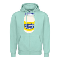 Seafoam Mayonnaise Zipper Hoodie - Craftify