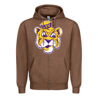 Chestnut Vintage Louisiana State Tiger Mascot Zipper Hoodie - Craftify