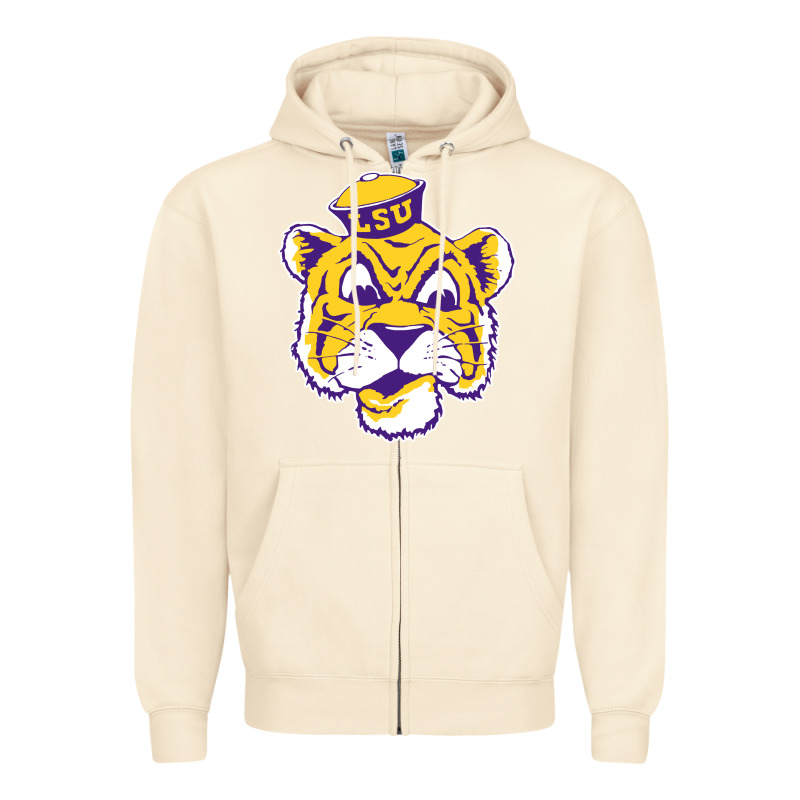 Vintage Louisiana State Tiger Mascot Zipper Hoodie by Craftify | Teevron