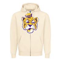 Sandshell Vintage Louisiana State Tiger Mascot Zipper Hoodie - Craftify
