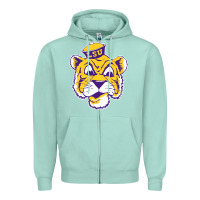 Seafoam Vintage Louisiana State Tiger Mascot Zipper Hoodie - Craftify