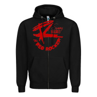 Black red rocker music Zipper Hoodie - Craftify