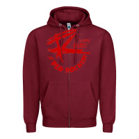 Burgundy red rocker music Zipper Hoodie - Craftify
