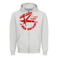 Dove Grey red rocker music Zipper Hoodie - Craftify