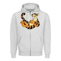 Dove Grey tigger Zipper Hoodie - Craftify