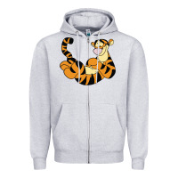 Heather Grey tigger Zipper Hoodie - Craftify