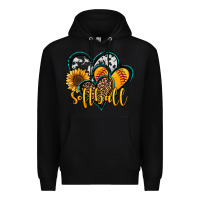 Black softball hearts Premium Hoodie - Jasminsmagicworld
