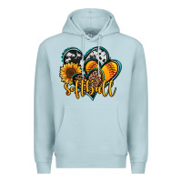 Blue Mist softball hearts Premium Hoodie - Jasminsmagicworld