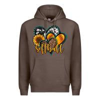 Coffee softball hearts Premium Hoodie - Jasminsmagicworld