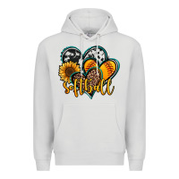 Dove Grey softball hearts Premium Hoodie - Jasminsmagicworld