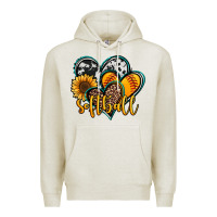 Oatmeal Heather softball hearts Premium Hoodie - Jasminsmagicworld