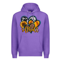 Purple softball hearts Premium Hoodie - Jasminsmagicworld