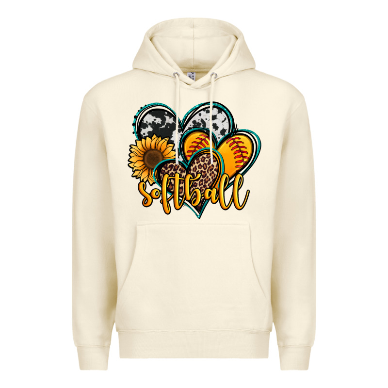 Softball Hearts Premium Hoodie by Jasminsmagicworld | Teevron