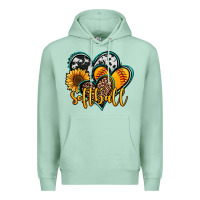 Seafoam softball hearts Premium Hoodie - Jasminsmagicworld