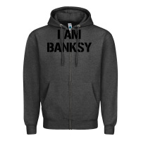 Charcoal Heather i am banksy Zipper Hoodie - Craftify