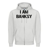 Dove Grey i am banksy Zipper Hoodie - Craftify