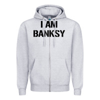 Heather Grey i am banksy Zipper Hoodie - Craftify