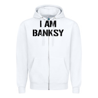 White i am banksy Zipper Hoodie - Craftify