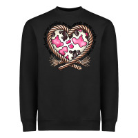 Black western cowhide heart Heavyweight Sweatshirt - CowhideDigitalArt