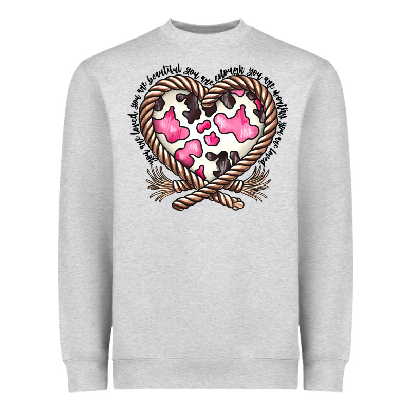 Western Cowhide Heart Heavyweight Sweatshirt by CowhideDigitalArt | Teevron