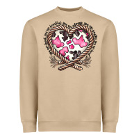 Mushroom western cowhide heart Heavyweight Sweatshirt - CowhideDigitalArt