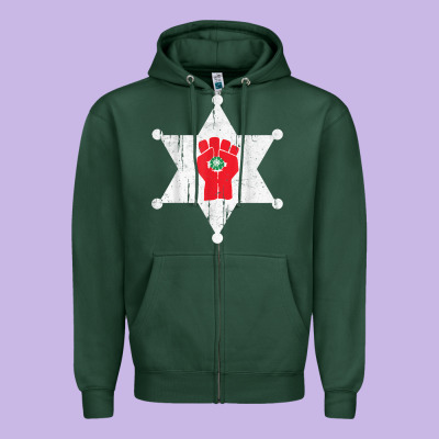 Gonzos Sheriff Hunters S Thompson Zipper Hoodie Designed By Craftify