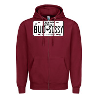 Burgundy country love gilley's bud n sissy texas cowboy license gift raglan bas Zipper Hoodie - Craftify