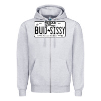 Heather Grey country love gilley's bud n sissy texas cowboy license gift raglan bas Zipper Hoodie - Craftify