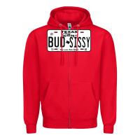 Red country love gilley's bud n sissy texas cowboy license gift raglan bas Zipper Hoodie - Craftify