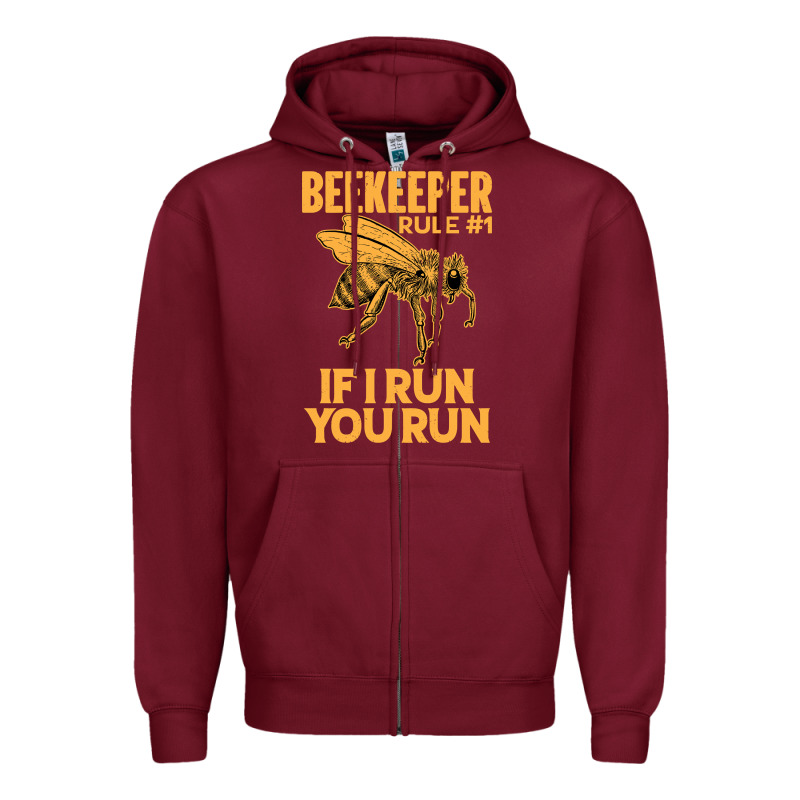 Bee Beekeeper If I Run You Run Bumble Bee Humour 449 Hive Beekeeping Zipper Hoodie by Craftify | Teevron
