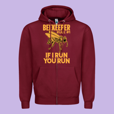 Bee Beekeeper If I Run You Run Bumble Bee Humour 449 Hive Beekeeping Zipper Hoodie Designed By Craftify