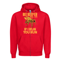 Red bee beekeeper if i run you run bumble bee humour 449 hive beekeeping Zipper Hoodie - Craftify
