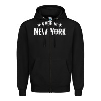 Black Made In New York NY City NYC New Yorker My Home State Pride Premium T- Zipper Hoodie - Craftify