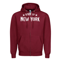 Burgundy Made In New York NY City NYC New Yorker My Home State Pride Premium T- Zipper Hoodie - Craftify