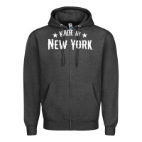 Charcoal Heather Made In New York NY City NYC New Yorker My Home State Pride Premium T- Zipper Hoodie - Craftify