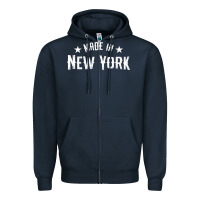 Navy Made In New York NY City NYC New Yorker My Home State Pride Premium T- Zipper Hoodie - Craftify