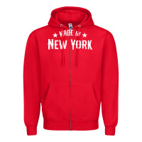 Red Made In New York NY City NYC New Yorker My Home State Pride Premium T- Zipper Hoodie - Craftify