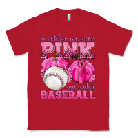 Red In October We Wear Pink and Watch Baseball Classic Tee - texasbilliewilder