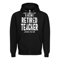 Black Retired Teacher Zipper Hoodie - Craftify