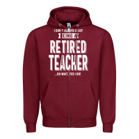 Burgundy Retired Teacher Zipper Hoodie - Craftify