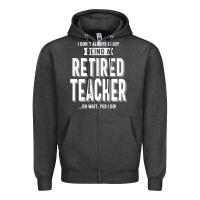 Charcoal Heather Retired Teacher Zipper Hoodie - Craftify