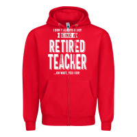 Red Retired Teacher Zipper Hoodie - Craftify