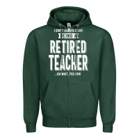Sports Green Retired Teacher Zipper Hoodie - Craftify