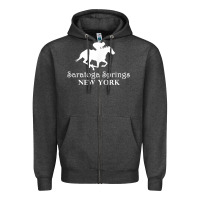 Saratoga Springs New York Horse Racing Jockey Zipper Hoodie | Teevron