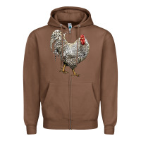 Chestnut dominique rooster Zipper Hoodie - LillyAllenDesigns