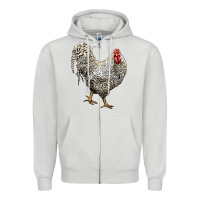 Dove Grey dominique rooster Zipper Hoodie - LillyAllenDesigns