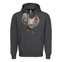 Smoke dominique rooster Zipper Hoodie - LillyAllenDesigns
