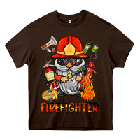 Chocolate Brown firefighter gnome Heavy Core Tee - BarkalooDesign