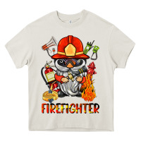 Cream firefighter gnome Heavy Core Tee - BarkalooDesign
